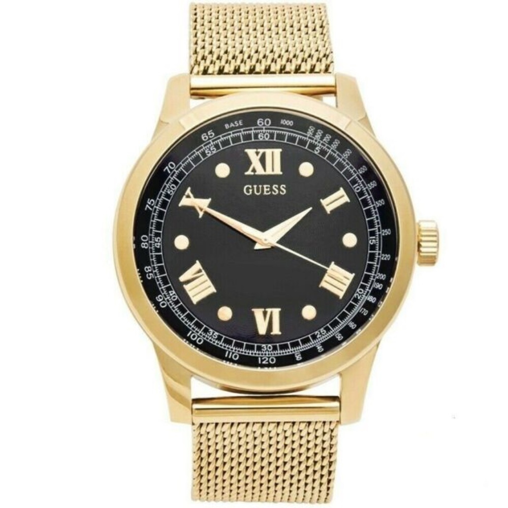 GUESS Men's Mesh Gold-tone Stainless Steel Watch